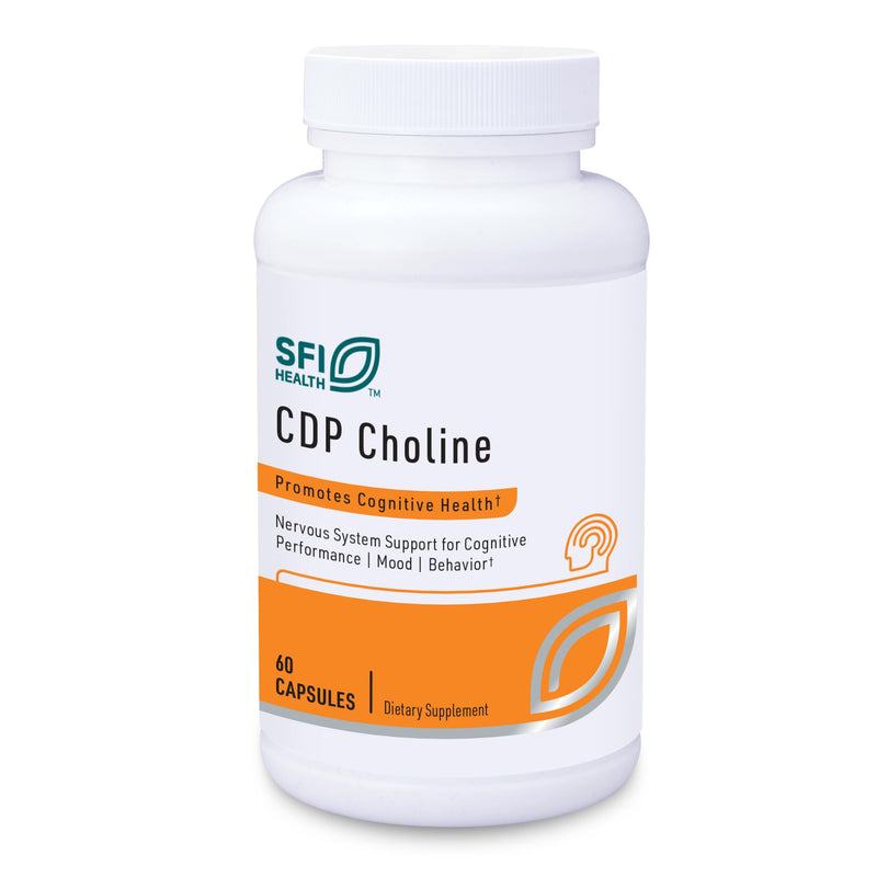 Klaire Labs SFI Health CDP Choline 250mg - Soy-Free Choline Supplements - Cognizin Citicoline to Help Support Memory, Focus & Attention - Bioavailable Active Form, Hypoallergenic (60 Capsules)