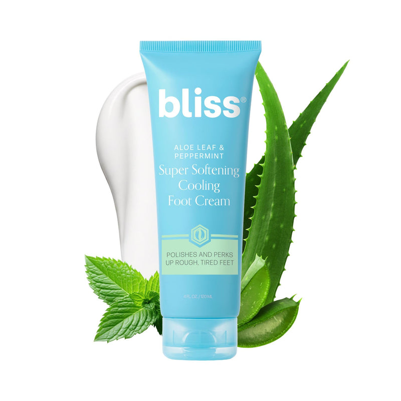 Bliss Aloe Leaf & Peppermint Exfoliating Foot Cream - 4 Fl Oz - Skin-Loving 4 Fl Oz (Pack of 1)