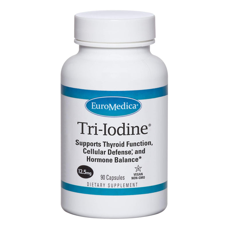[Australia] - EuroMedica Tri-Iodine - 12.5mg, 90 Capsules - Potassium Iodide, Sodium Iodide & Molecular Iodine - Three Beneficial Forms of Iodine - Supports Healthy Thyroid & Immune Function - 90 Servings 12.5 mg 
