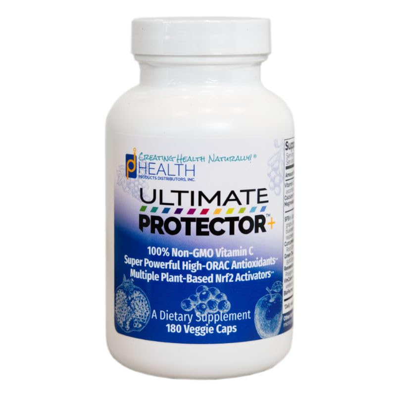 ULTIMATE PROTECTOR+ | High-ORAC Nrf2 Activator Antioxidant Supplement | Triple Action | Multiple Plant-Based Nrf2 Activators | Ultra Potent High-ORAC Antioxidants | Non-GMO Vitamin C | 180 Veggie Caps