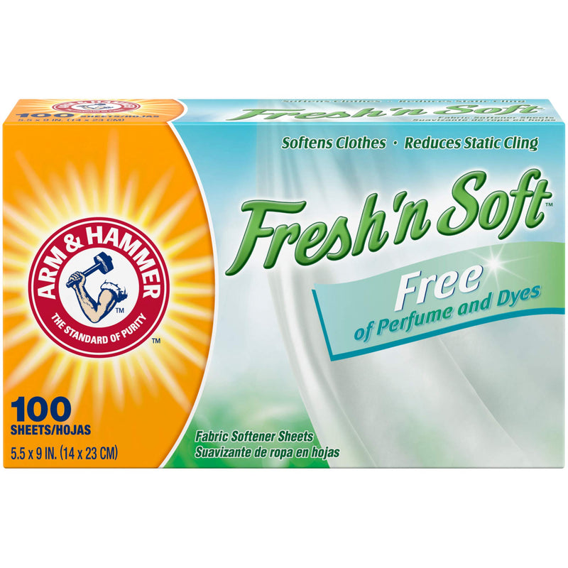 [Australia] - Arm & Hammer Fabric Softener Sheets, Free of Perfumes and Dyes, 100 ct 100 Count (Pack of 1) 