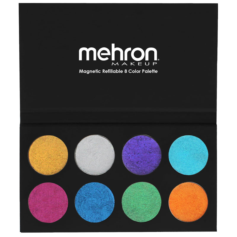 [Australia] - Mehron Makeup Paradise Makeup FX 8 Color Metallic Palette | Magnetic Refillable Face & Body Paint Palette | Professional Water Activated Paint for Costumes, SFX, Halloween, & Cosplay 
