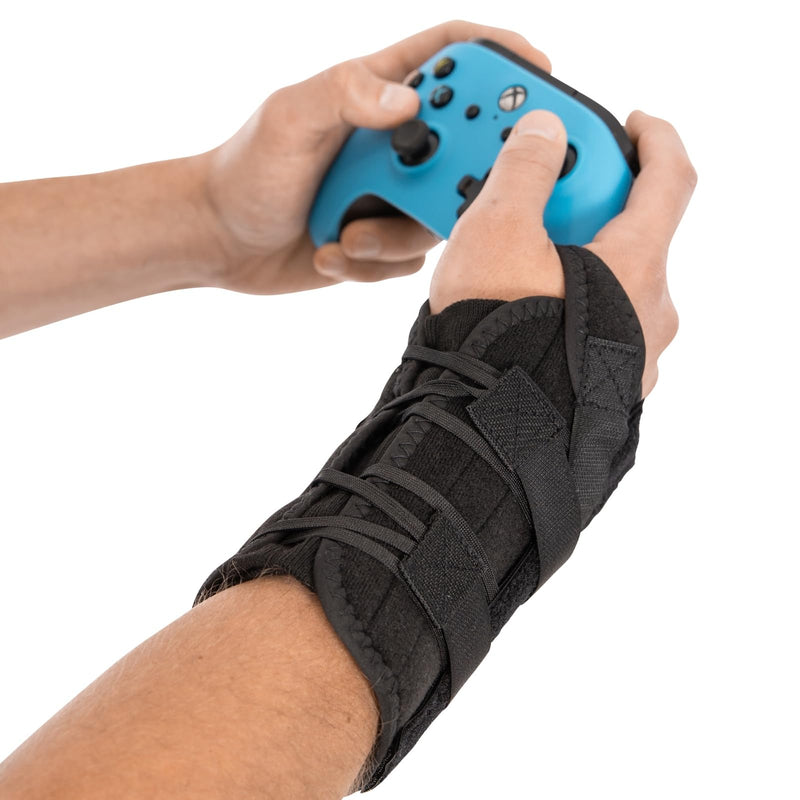 [Australia] - BraceAbility Gaming Wrist Brace - Video Game Support Guard for Console, Laptop, or PC Computer Keyboard and Mouse Gamer with Repetitive Strain Injury (RSI) Pain or Carpal Tunnel Syndrome (Left Hand) Left 