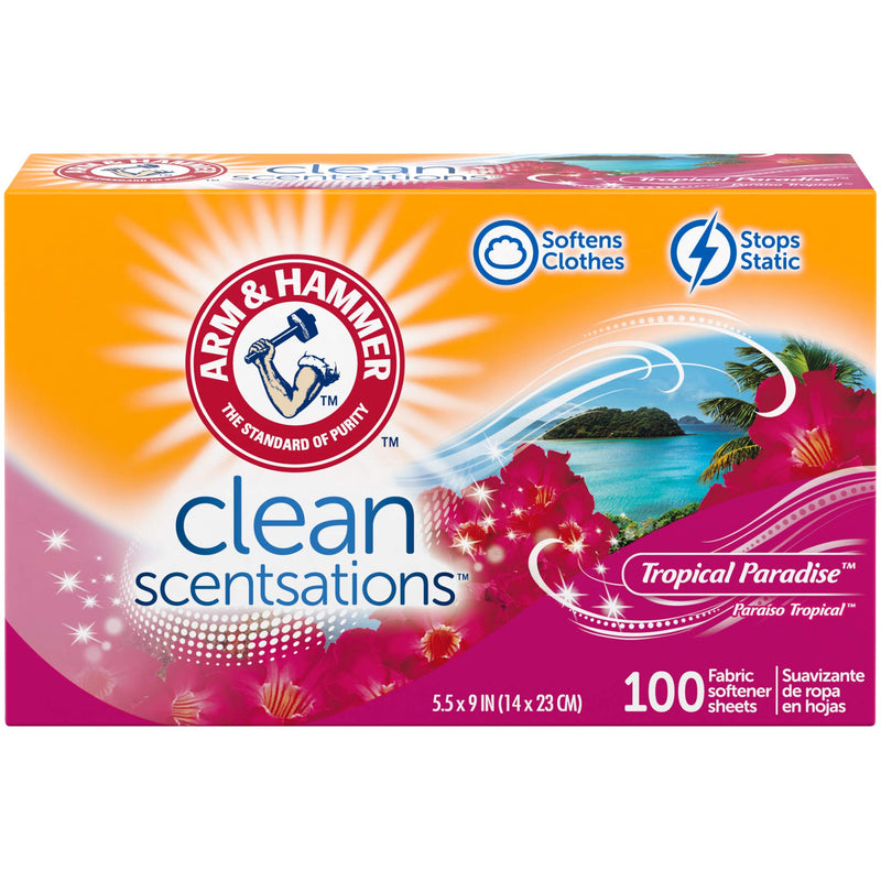 [Australia] - ARM & HAMMER Fabric Softener Sheets, Tropical Paradise, 100 ct 