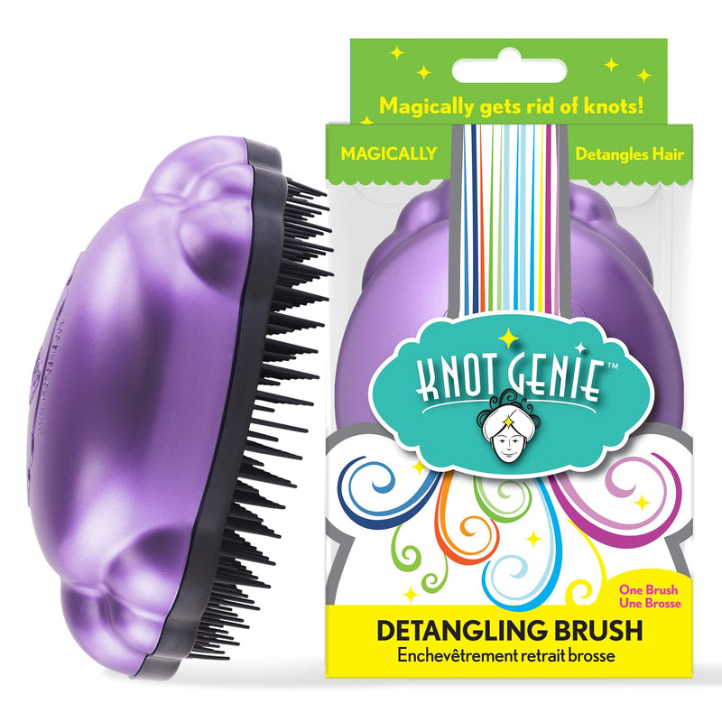 [Australia] - Knot Genie Detangling Hair Brush for Kids (Lilac Loveliness) | Original Full Size | Perfect for Curly Hair, Gently Separate Tangles, Leaves Hair Smooth & Shiny | The Pain Free Knot Detangler Lilac Loveliness 