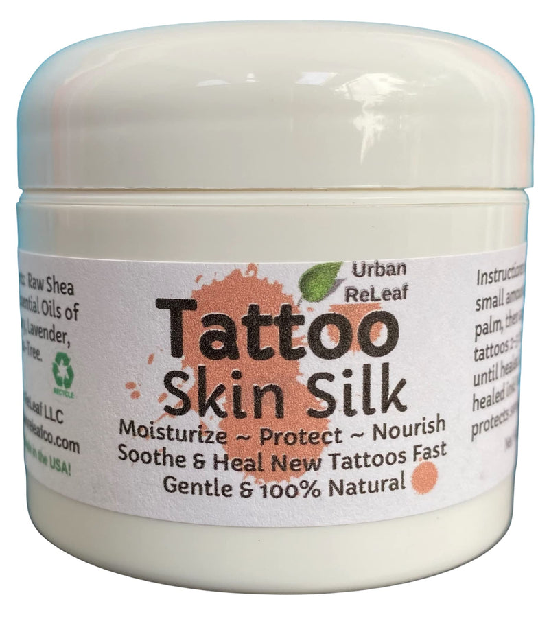 [Australia] - Urban ReLeaf TATTOO SKIN SILK! Calm new ink fast! Brighten old tats! 100% Natural Shea Butter Salve Ointment, Cream Lotion Protect! Vegan. Healing Botanicals! Soothe crusty and tight skin. 