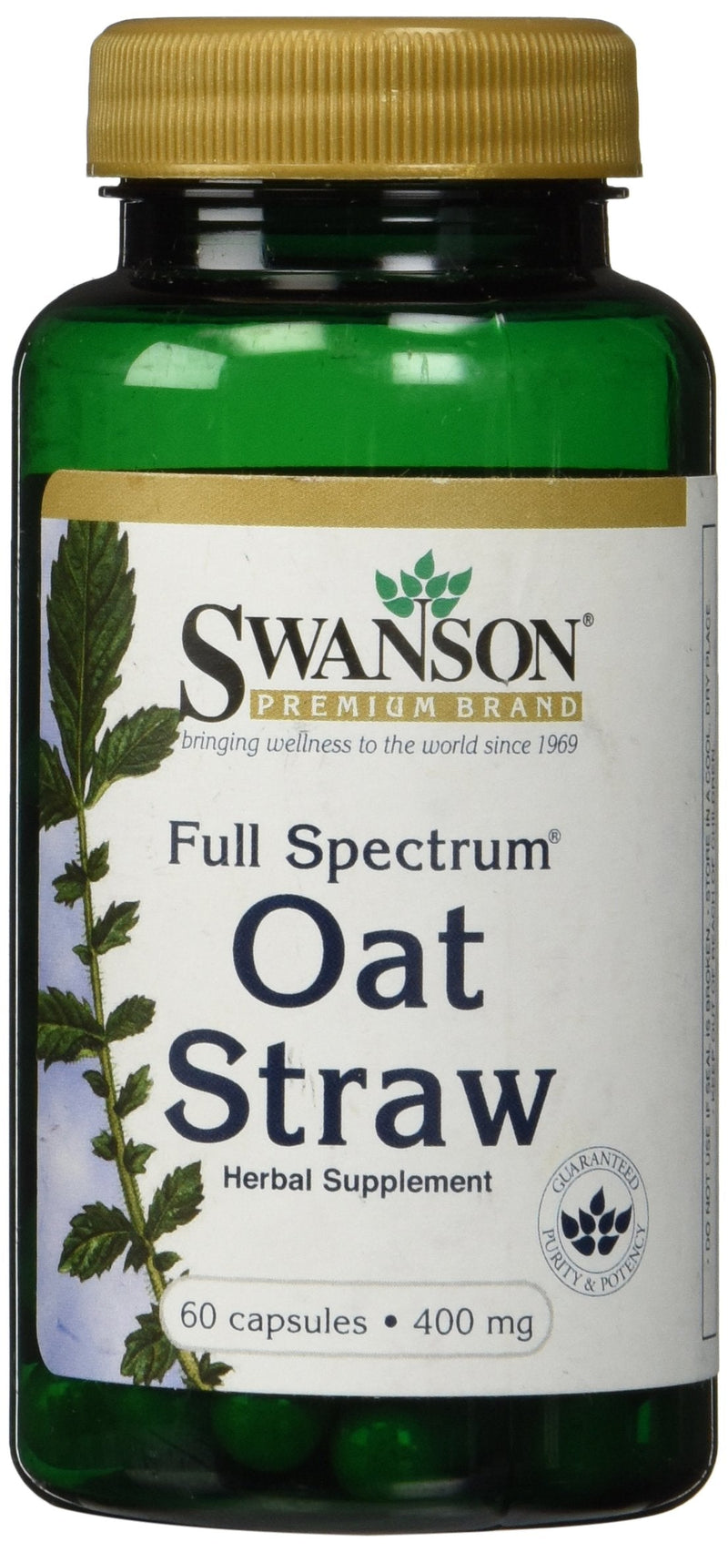 Swanson Full Spectrum Oat Straw 400 mg, 60 Capsules | A Traditional Health Tonic Providing a Plant-Based Energy Boost that Delivers a Full Bounty of Vitamins and Minerals