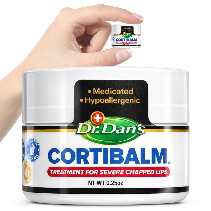 Dr. Dan's Cortibalm 1-Pack Healing Lip Balm Jar for Severely Chapped Lips | Healing Lip Balm Jar w/ 1% Hydrocortisone, Beeswax & Vitamin E Lip Repair, Chapped Dry Lips, Moisture & Hydrating Formula