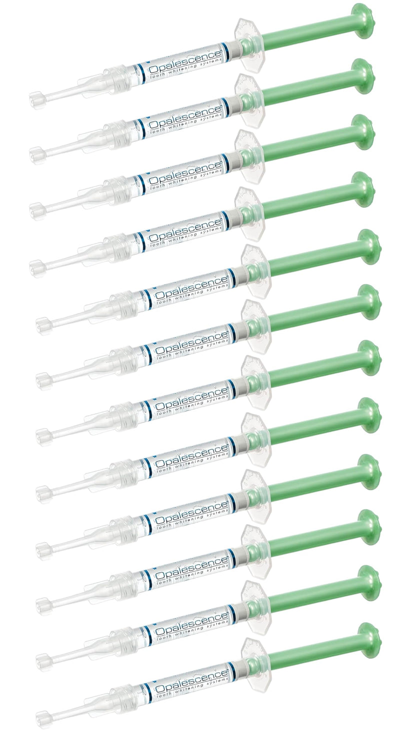 [Australia] - Opalescence 20% Gel Syringes Teeth Whitening - Refill Kit (12 Syringes) Carbamide Peroxide. Made by Ultradent, in Mint Flavor. Tooth Whitening - B-5196-6 Mint 20 0.04 Fl Oz (Pack of 12) 