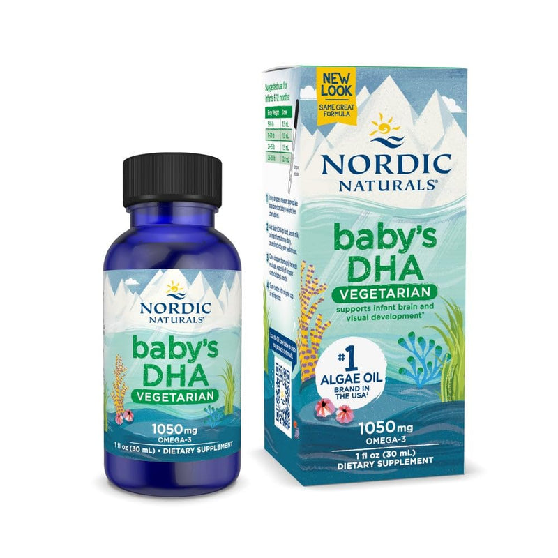 [Australia] - Nordic Naturals Baby’s DHA Vegetarian, Unflavored - 1050 mg Plant-Based Omega-3-1 oz - Supports Brain & Vision Development in Babies - Non-GMO, Vegan - 15 Servings 