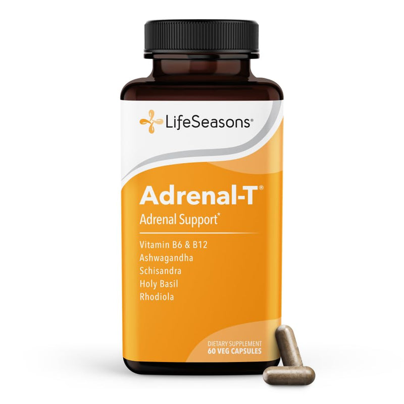 LifeSeasons Adrenal-T - Adrenal Fatigue Support Supplement - Helps Lower Cortisol - Avoid Burnout - Aids Stress Management - Energizing - with Ashwagandha Adaptogens - 60 Capsules 60 Count (Pack of 1)