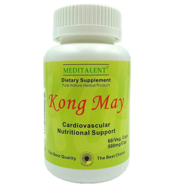 [Australia] - Kong May Herbal Supplement with Red Yeast Rice, Natto Fermented Powder, Antrodia Mushrooms | All-Natural Cardiovascular Support for Overall Health and Well-Being - 60 Capsules by Meditalent 