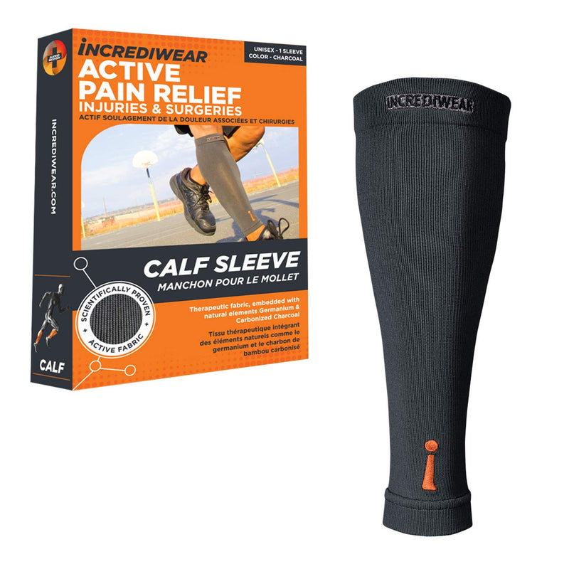 [Australia] - Incrediwear Calf Sleeve - Calf Sleeves for Men and Women to Help with Muscle Pain Relief, Shin Splints, and Muscle Recovery (Charcoal, S/M) Small/Medium (Pack of 1) 