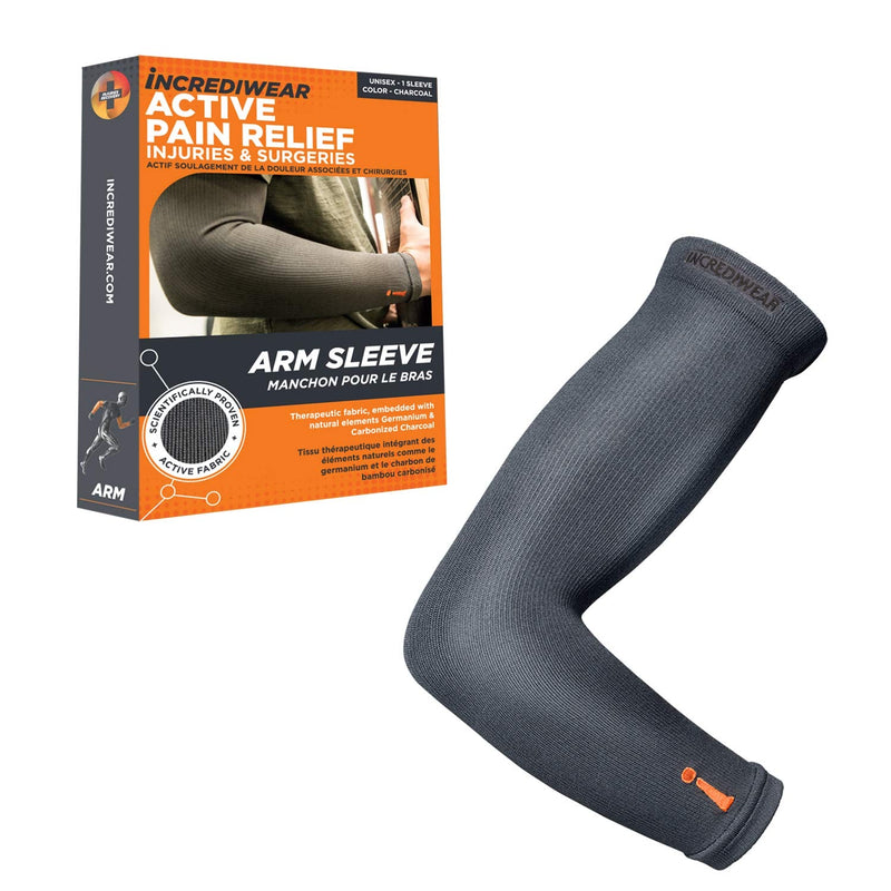[Australia] - Incrediwear Arm Sleeve – Arm Sleeves For Men and Women to Help with Muscle Pain, Relief & Recovery, Perfect for Working Out Small/Medium (Pack of 1) Charcoal 