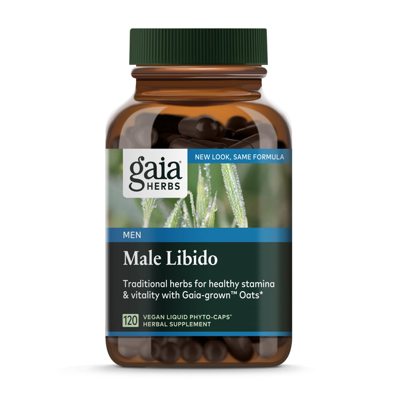 [Australia] - Gaia Herbs Male Libido - Herbal Supplement with Saw Palmetto, Horny Goat Weed, Maca & Oats - Supports Stamina, Vitality & Hormone Balance for Men - 120 Vegan Liquid Phyto-Capsules (30-Day Supply) 120 Count (Pack of 1) retail_packaging 