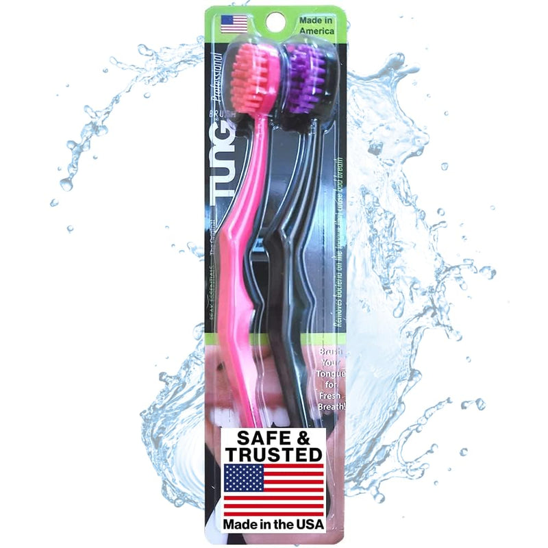 [Australia] - Peak Essentials The Original TUNG Brush Plastic Tongue Cleaner, Scraper and Scrubber Combo, 2 Count 