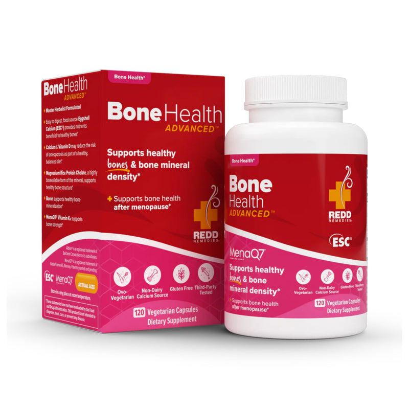 Redd Remedies, Bone Health Advanced, Vitamin D3 and Calcium for Strong Bone Support, 120 Vegetarian Capsules Standard Packaging
