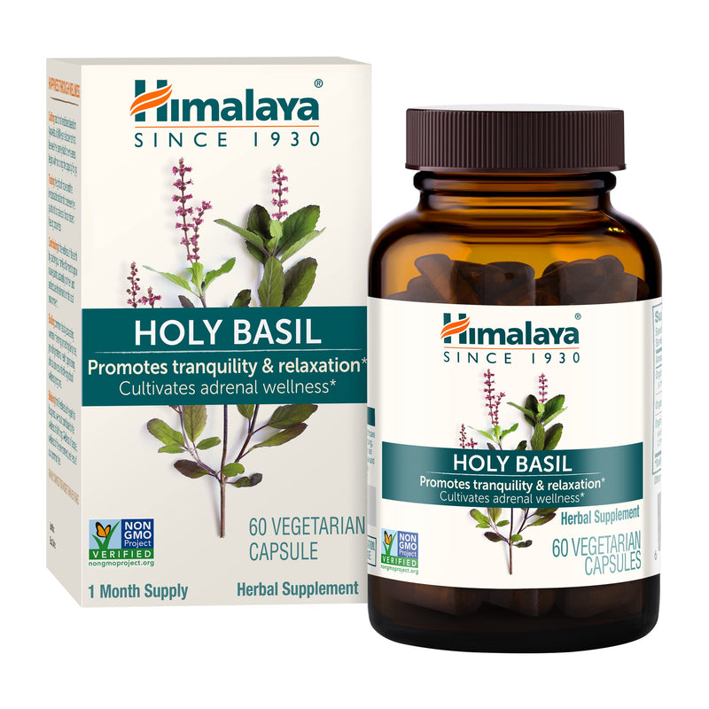 [Australia] - Himalaya Holy Basil Tulsi Herbal Supplement, Stress Relief, Relaxation, Occasional Sleeplessness, Promotes Calm, Energy Support, Ayurvedic, Non-GMO, Vegan, 720 mg, 60 Capsules, 30 Day Supply 60 Count (Pack of 1) 