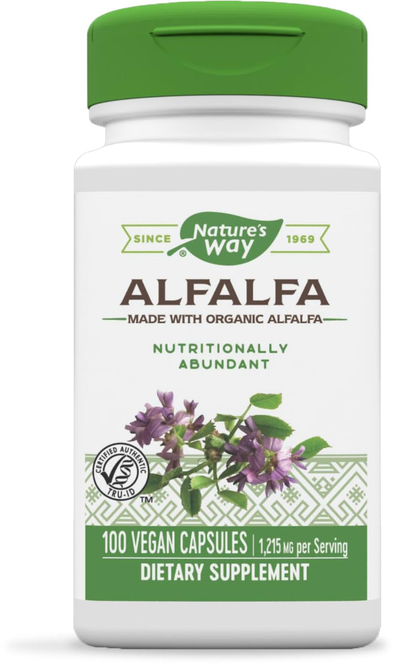 [Australia] - Nature's Way Alfalfa - 1,215 mg per 3-capsule serving - Alfalfa Herbal Capsule - Gluten Free - 100 Vegan Capsules 