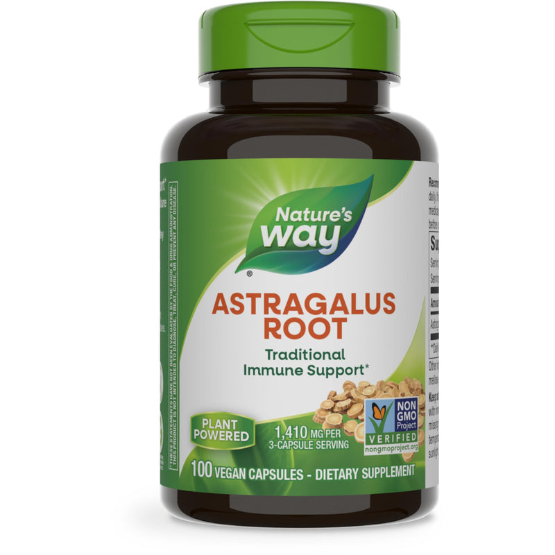 [Australia] - Nature's Way Astragalus Root, Traditional Immune Support*, 1,410 mg per 3-Capsule Serving, Non-GMO Project Verified, Vegan, 100 Capsules (Packaging May Vary) 