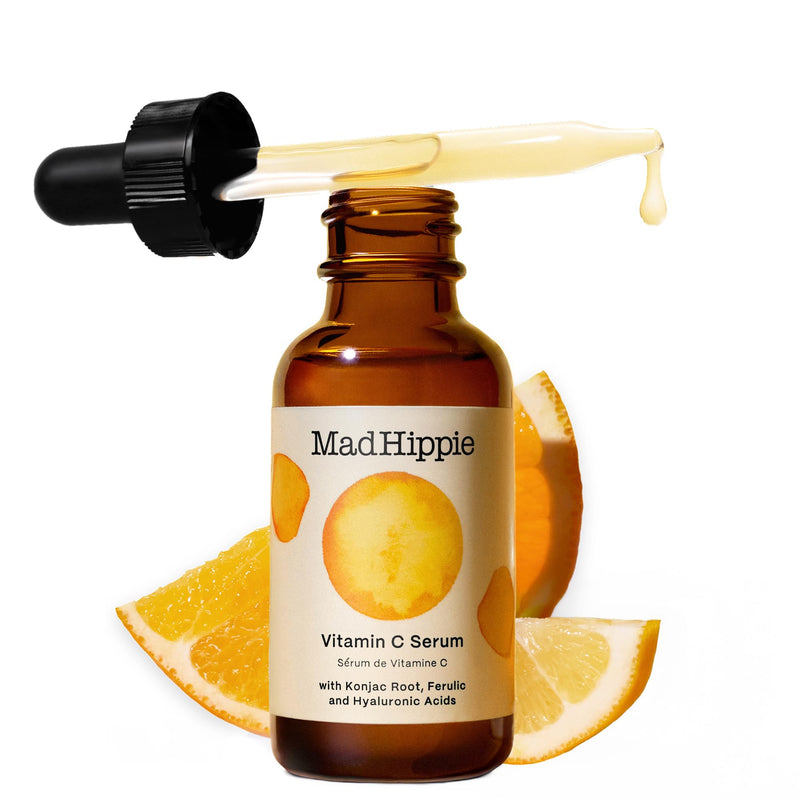 Mad Hippie Vitamin C Serum for Face – C + E + Ferulic Acid, Hyaluronic Acid, Stable Low-Irritation Formula, Brightening, 1.02 fl oz 1.02 Fl Oz (Pack of 1)