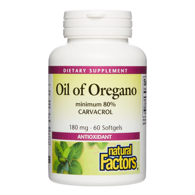 [Australia] - Natural Factors - Oil of Oregano 180mg, With Extra Virgin Olive Oil, 60 Count 60 Count (Pack of 1) 