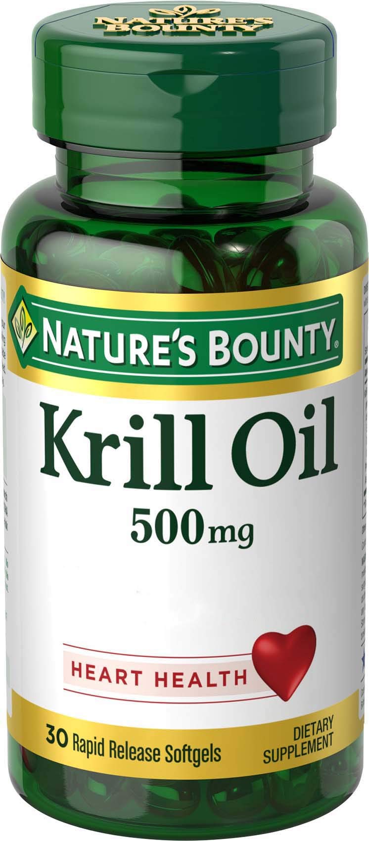 [Australia] - Nature's Bounty Krill Oil, Heart Health, Dietary Supplement, 500mg, Rapid Release Softgels, 30 count 30 Count (Pack of 1) 