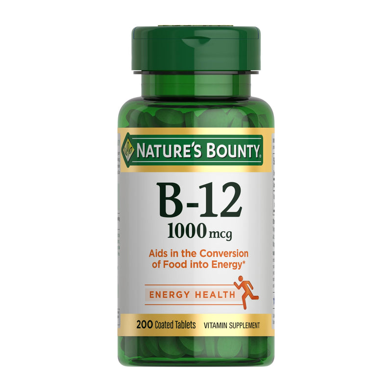 Nature's Bounty Vitamin B12 1000 mcg Supplements, Supports Energy Metabolism, 200 Ct 200 Count (Pack of 1)