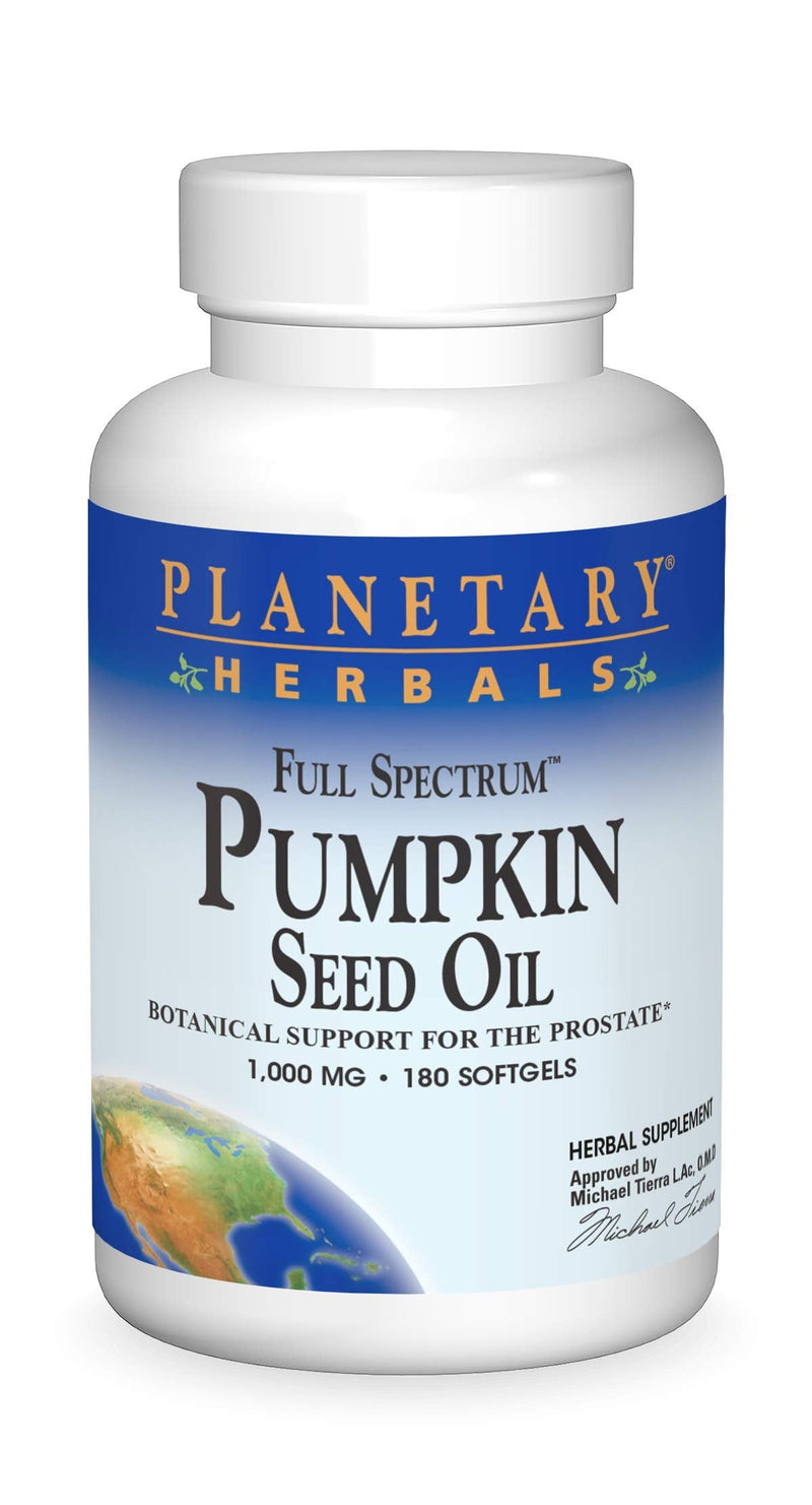 [Australia] - Planetary Herbals Full Spectrum Pumpkin Seed Oil, Botanical Support for The Prostate*, 1,000 mg - 180 Count 