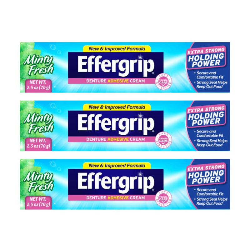[Australia] - Denture Adhesive Cream, Extra Strong Holding Power, 2.5 oz. (Pack of 3) 2.5 Ounce (Pack of 3) 
