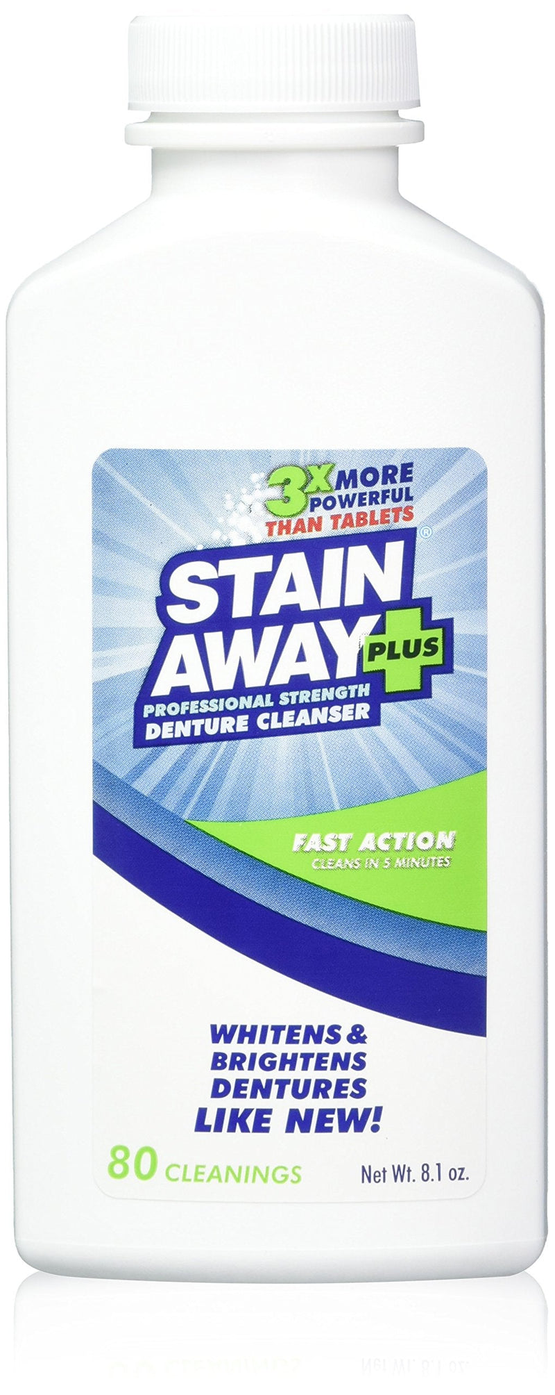 [Australia] - Stain Away Plus Denture Cleanser 8.1 oz bottle (Pack of 2) Unscented 9 Ounce (Pack of 2) 