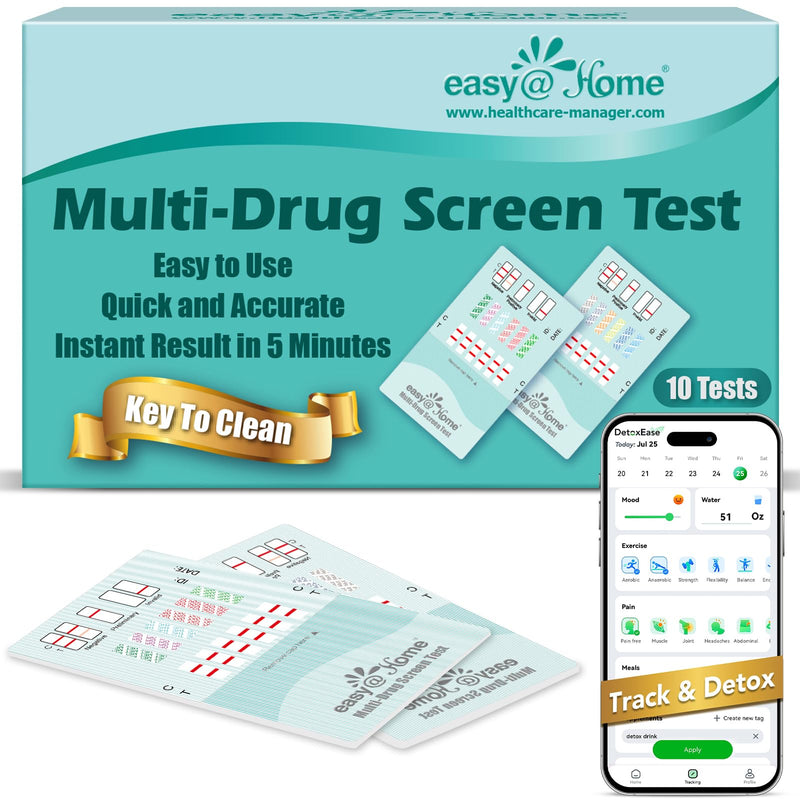 [Australia] - Easy@Home 6 Panel Drug Test Kit - 10 Pack Urine Drug Tests, Testing Marijuana (THC), AMP, BZO, COC, MET, OPI 2000, at Home All Drugs Screening Test Kit, #EDOAP-264 10 Count (Pack of 1) 