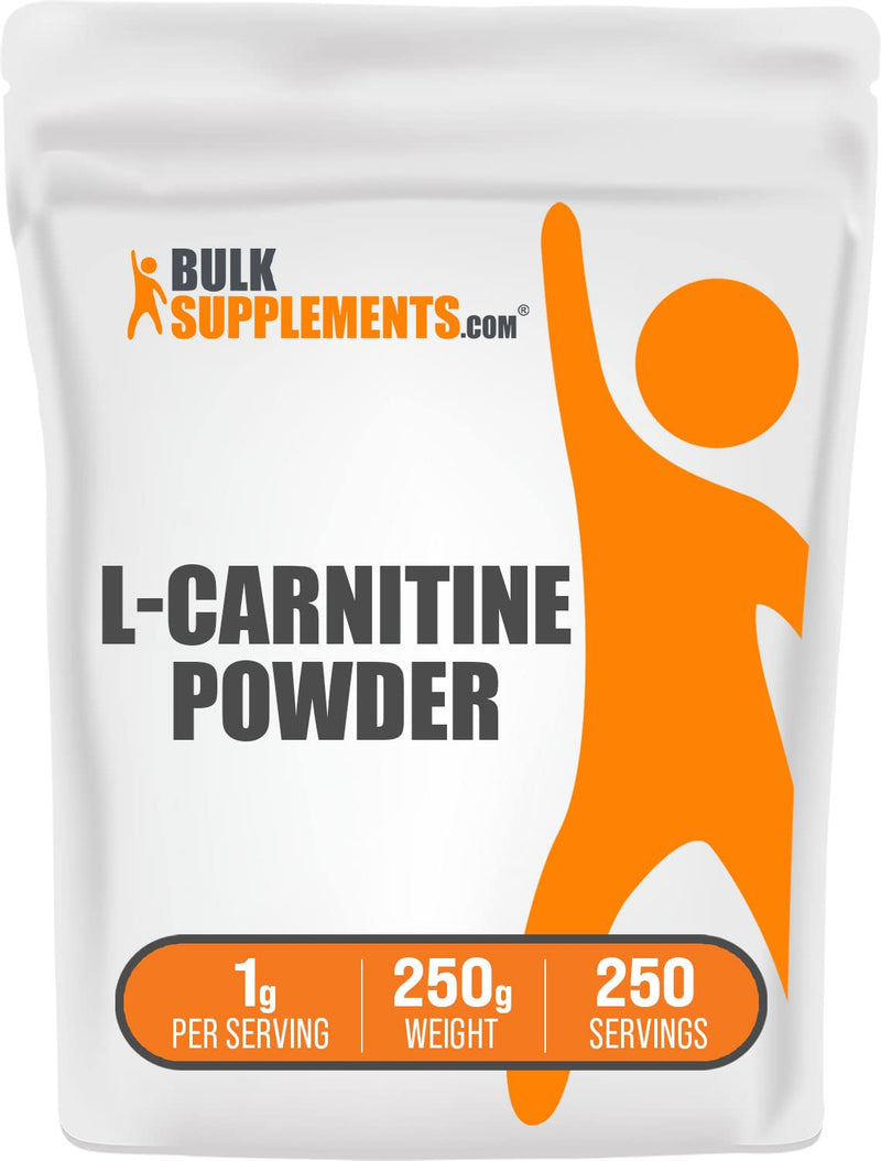 [Australia] - BulkSupplements.com L-Carnitine Powder - Carnitine Supplement, L Carnitine 1000mg, Carnitine Powder - Amino Acid Supplement, Gluten Free, 1g per Serving, 250g (8.8 oz) (Pack of 1) 250 Servings (Pack of 1) 
