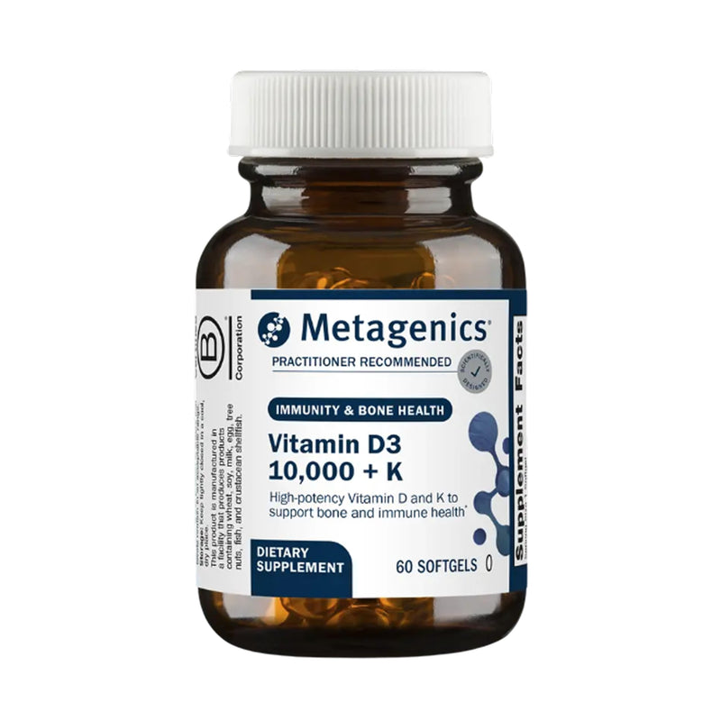 Metagenics Vitamin D3 and Vitamin K2 10,000 IU with MK-7- Vitamin D3 with K2 for Immune Support, Bone & Heart Health-Non-GMO, Gluten-Free-60 Softgels