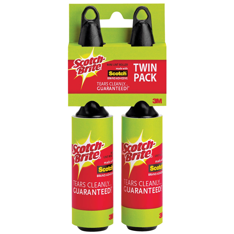[Australia] - Scotch-Brite Mini Lint Roller, White, 2 Rollers Total 