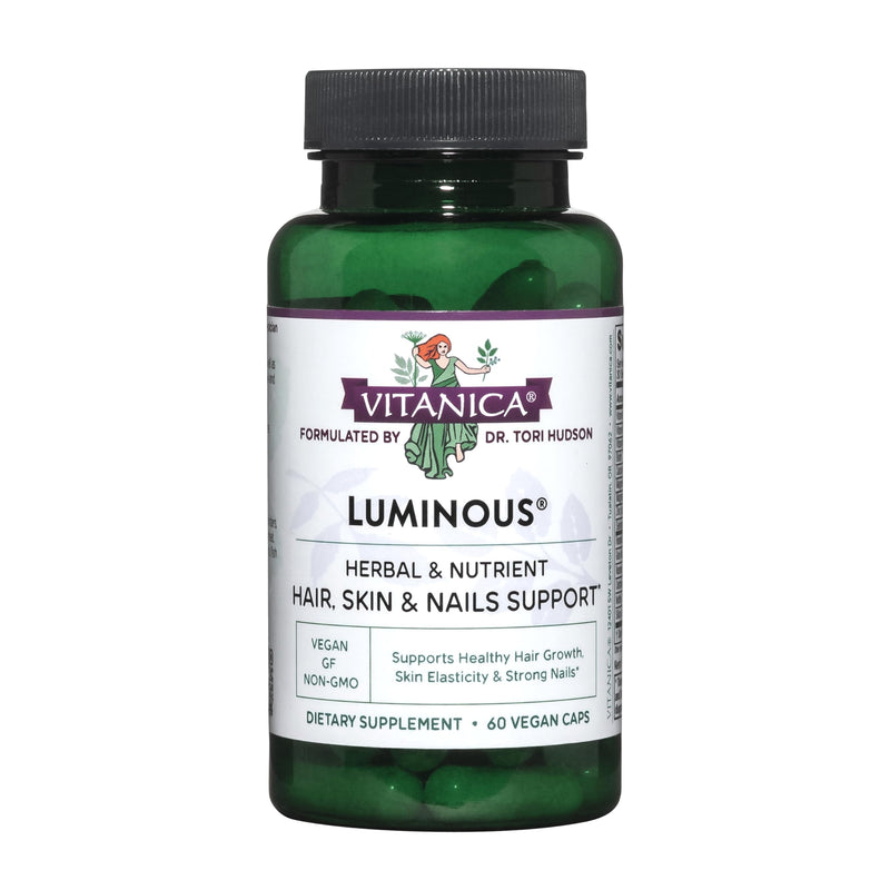 Vitanica Luminous - Hair, Skin & Nail Support Supplement - Nutritional Supplement for Women with Magnesium & Selenium - Vegan Antioxidant Supplement - Consumer Line - 60 Capsules Lady - 60 Capsules