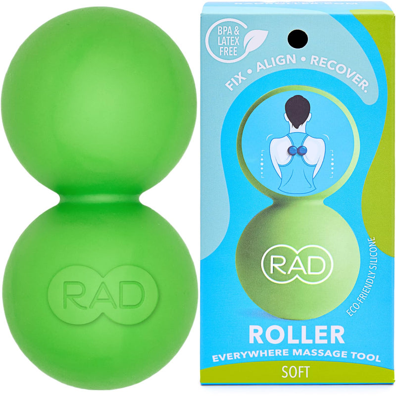 [Australia] - RAD Soft Peanut Massage Ball – Low Density Yoga Deep Tissue Roller Ball – Myofascial Release for Back, Neck, Feet, Psoas & Spine – Suboccipital & Thoracic Trigger Point Therapy Soft/Low Density 