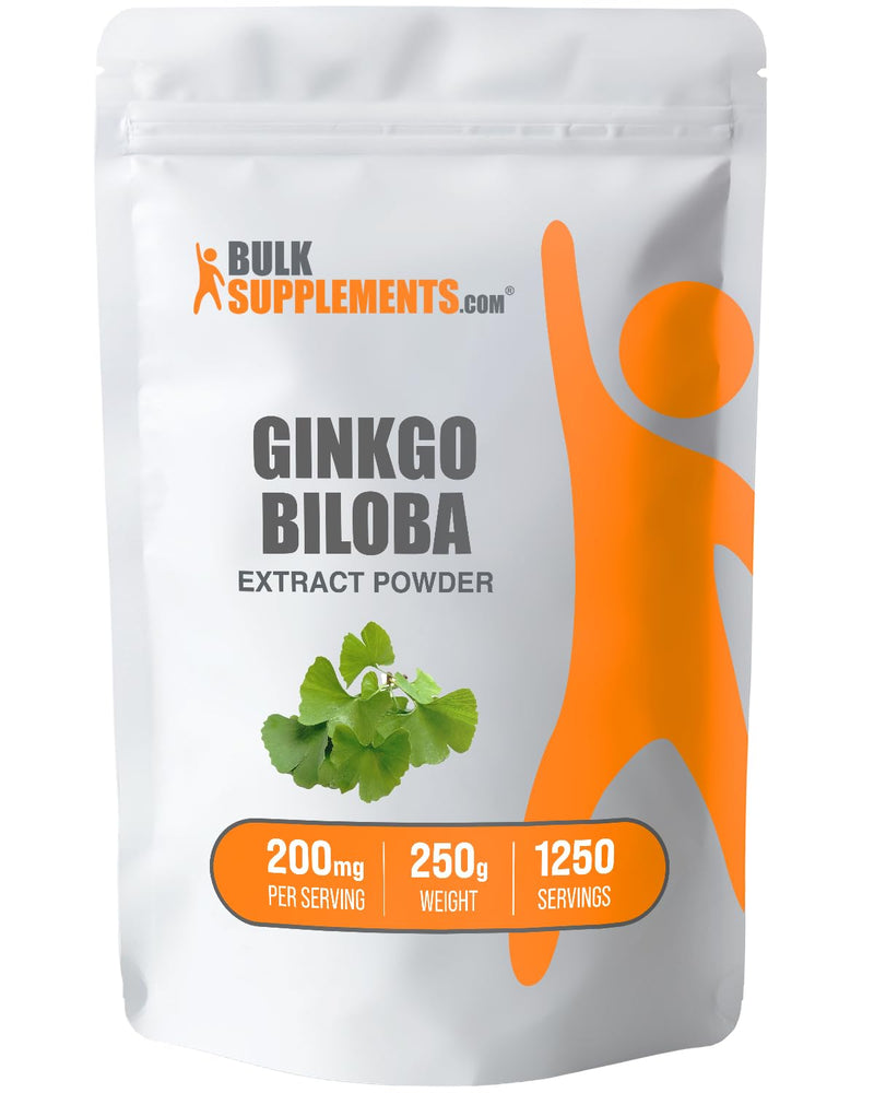 [Australia] - BulkSupplements.com Ginkgo Biloba Extract Powder - Ginkgo Biloba Supplements, Ginkgo Biloba 120mg - Ginkgo Biloba Powder, Ginkgo Leaf Powder - Gluten Free, 120mg per Serving, 250g (8.8 oz) 8.75 Ounce (Pack of 1) 