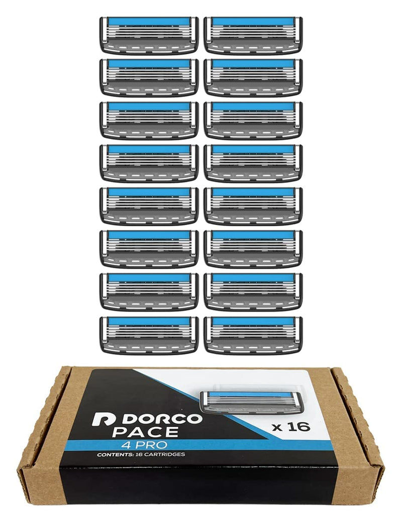 [Australia] - Dorco Pace 4 Pro - Four Blade Razor Shaving System - 16 Cartridges (No Handle) 16 Cartridges (No Handle) 