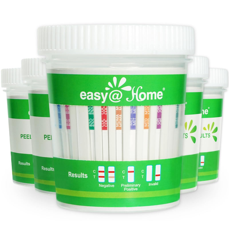 [Australia] - Easy@Home Drug Test Cup: Urine Drug Tests Kit, Testing All 12 Drugs AMP, BAR, BUP, BZO, COC, MDMA, MET, MOP 300, MTD, OXY, PCP, THC 50 in One Test Cup Kits，Built-in Test Strips, #ECDOA-6125B 5 Pack 5 Count (Pack of 1) 