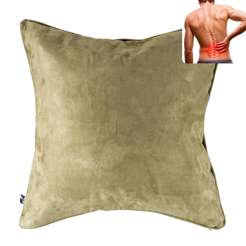[Australia] - AJUVIA QiPillow - Pain Relieving Ergonomic & Orthopedic Back Lumbar & Posture Support Sitting Cushion for Chair, Couch, Bed | Versatile, Firm & Adjustable Orthopedic Seat Throw Pillow (Sage) 