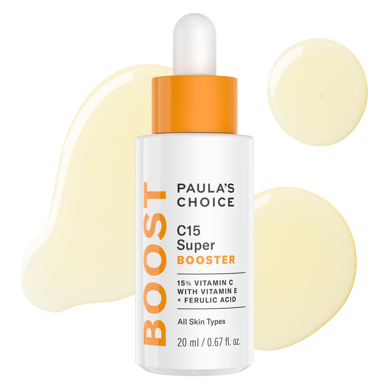 Paula's Choice BOOST C15 Super Booster 15% Vitamin C Face Serum | Daily Serum with Vitamin E & Ferulic Acid for Discoloration & Glow, Fragrance-Free Vitamin C15 (Full Size)