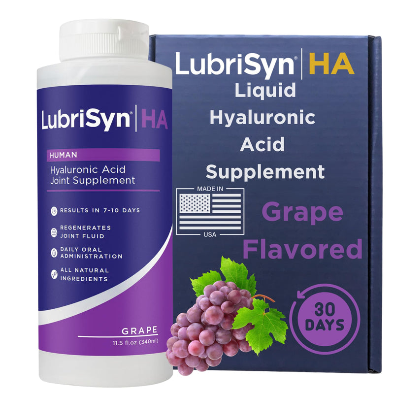[Australia] - LubriSynHA Joint Supplement, Grape Flavor, 11.5oz ‚Äì All-Natural, High-Molecular Weight Hyaluronic Acid - Joint Support for Women & Men ‚Äì Promotes Healthy Joint Function, Made in USA, 100% Vegan 