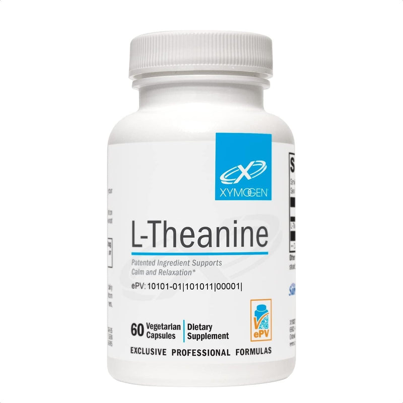 XYMOGEN L-Theanine - 400 mg as Suntheanine - Relaxation, Focus & Stress Support - Amino Acid Supplement - Non-Drowsy - Vegetarian, Non-GMO & Gluten-Free - 60 Capsules 60 Count (Pack of 1)