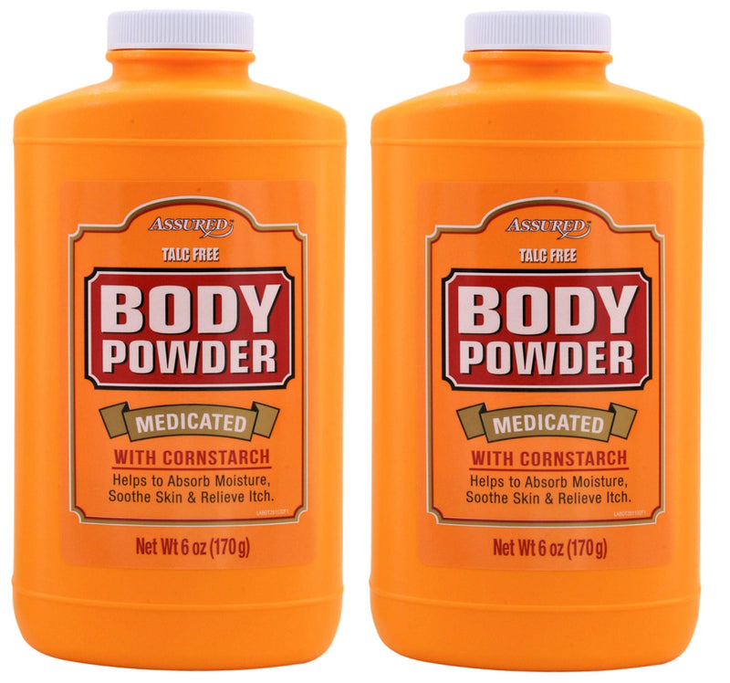Assured Medicated Body Powder, 6 Ounce Pack of 2