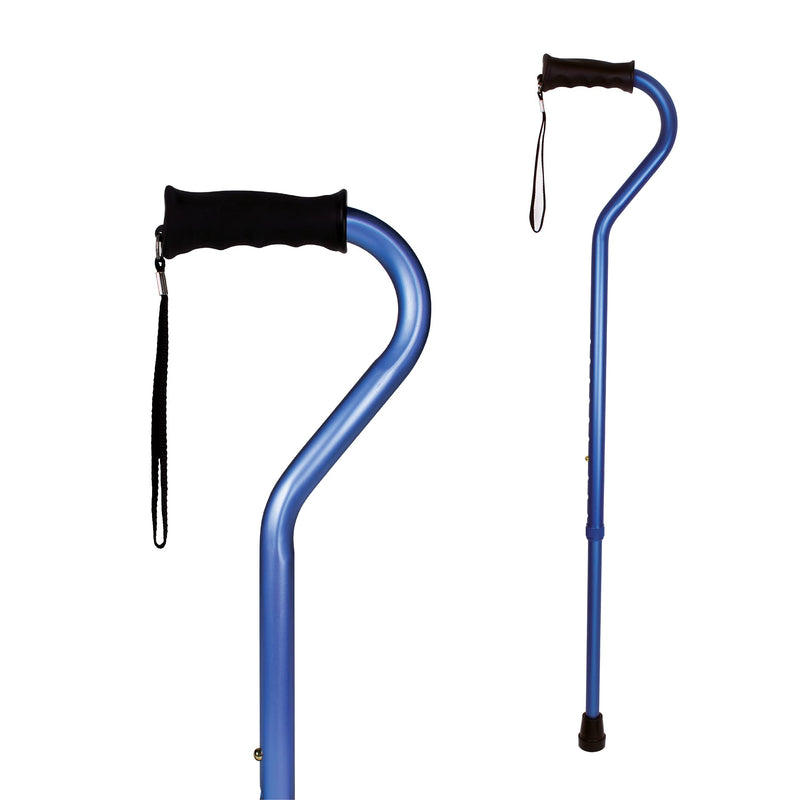 [Australia] - Carex Health Brands Ergo Offset Cane with Soft Cushioned Handle - Adjustable Walking Cane, Blue, 29-38 Inch (Pack of 1) 