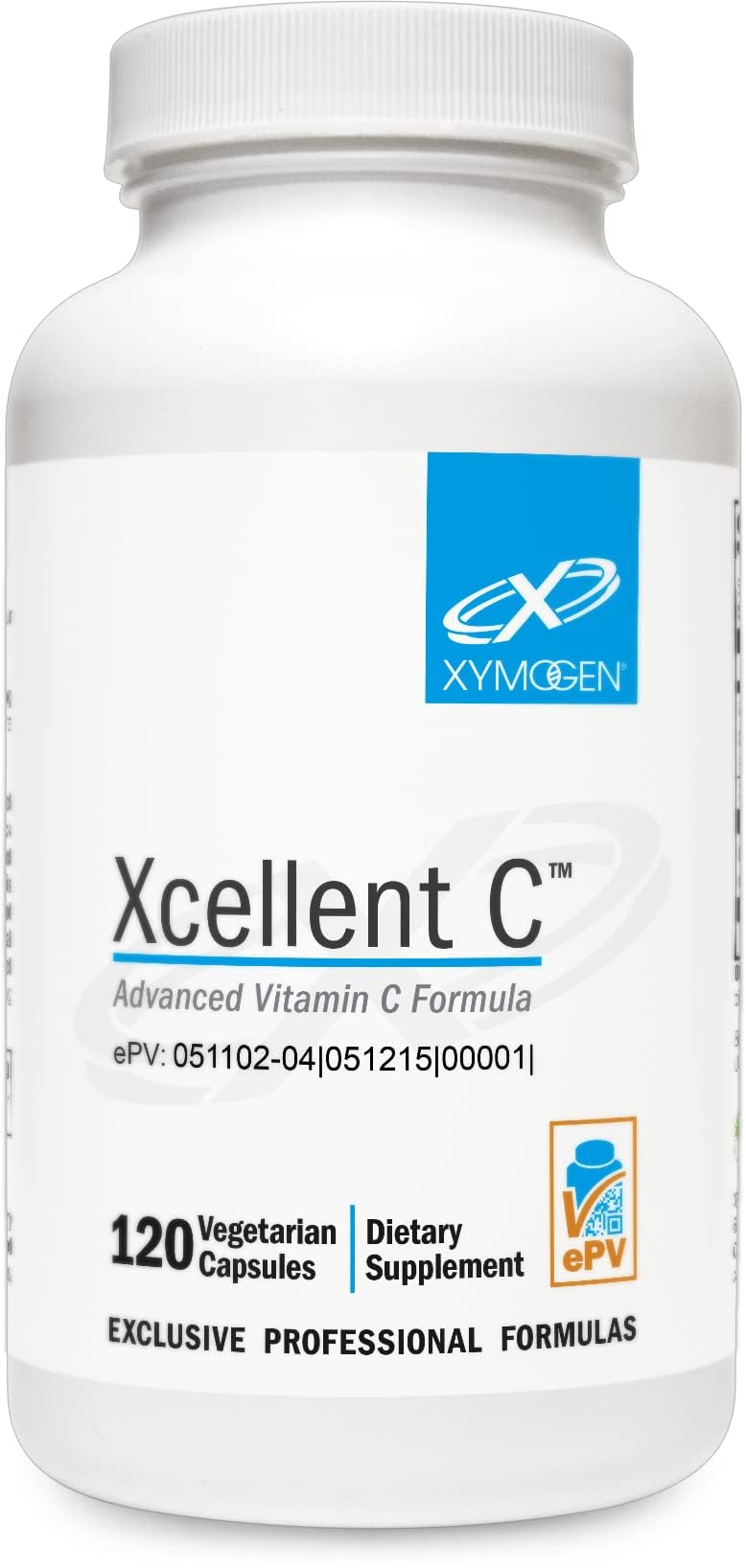 XYMOGEN Xcellent C, 120 Capsules | 750 mg Vitamin C with BioPerine, Immune, Antioxidant, and Collagen Support, Vegan, Gluten-Free, and Non-GMO