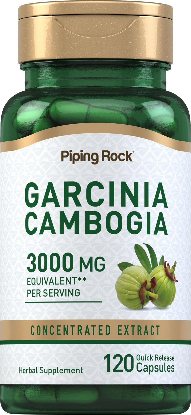 [Australia] - Piping Rock Garcinia Cambogia Extract Capsules | 3000mg | 120 Count | Concentrated Pills | Non-GMO, Gluten Free Supplement 
