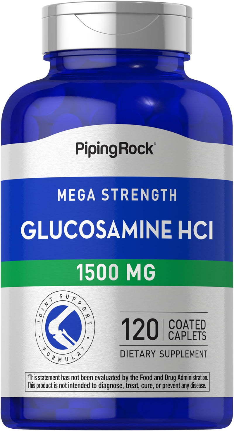 [Australia] - Piping Rock Glucosamine HCL | 1500mg | 120 Caplets | Mega Strength | Non-GMO, Gluten Free Supplement 
