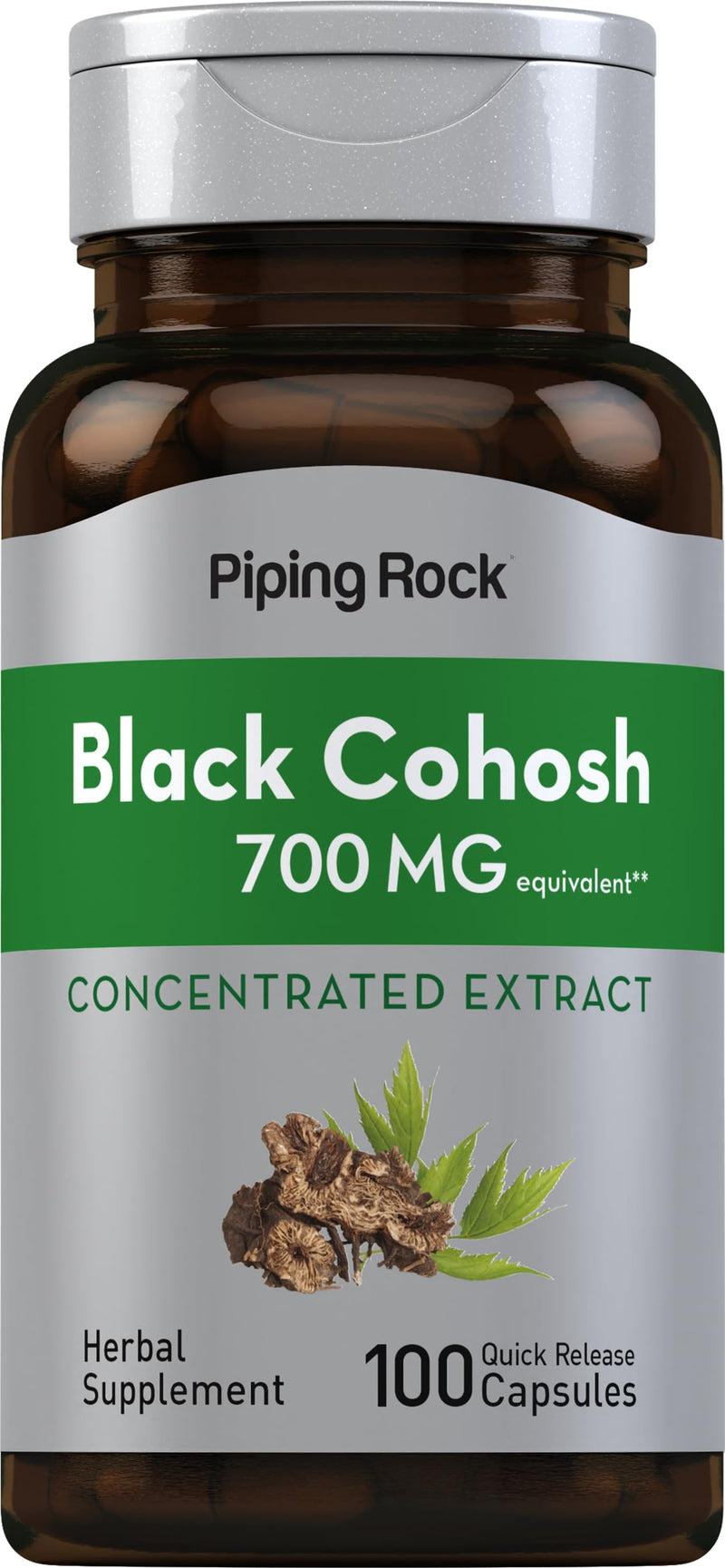 [Australia] - Piping Rock Black Cohosh Root Herb | 700 mg | 100 Capsules | Concentrated Extract | Non-GMO, Gluten Free Supplement 